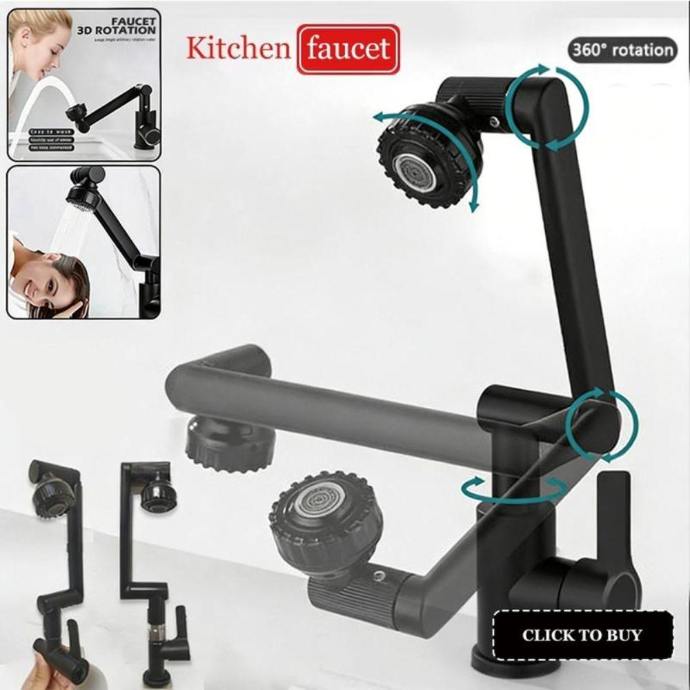 Durable Universal Joint Kitchen Sink Faucet Rustproof Flexible Faucet Extension Anti Splash Robot Arm Faucet