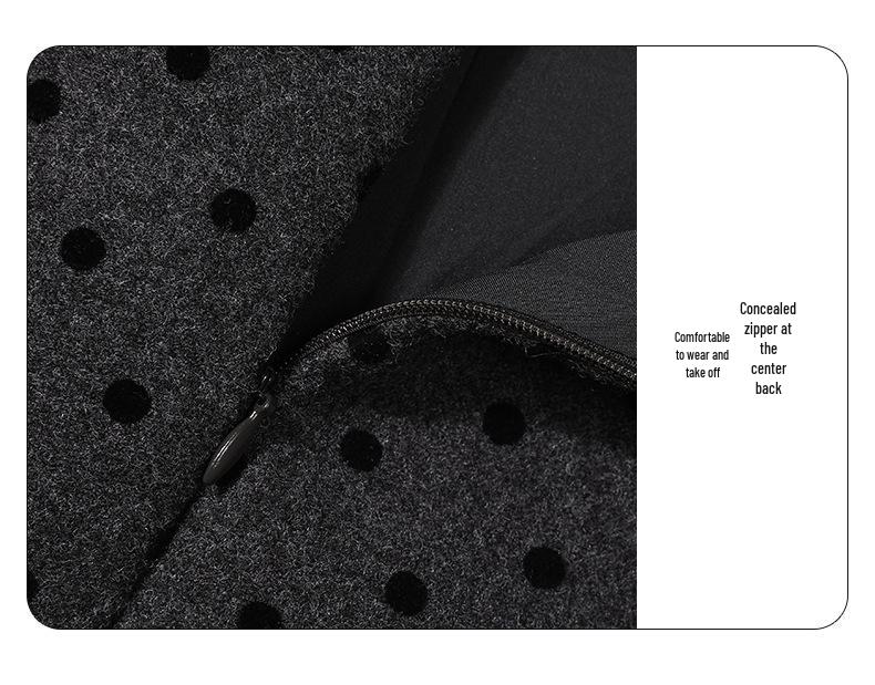 2026 Autumn/Winter Women's High-Waisted Retro Polka Dot Woolen Mini Skirt - Trendy & Slimming Design