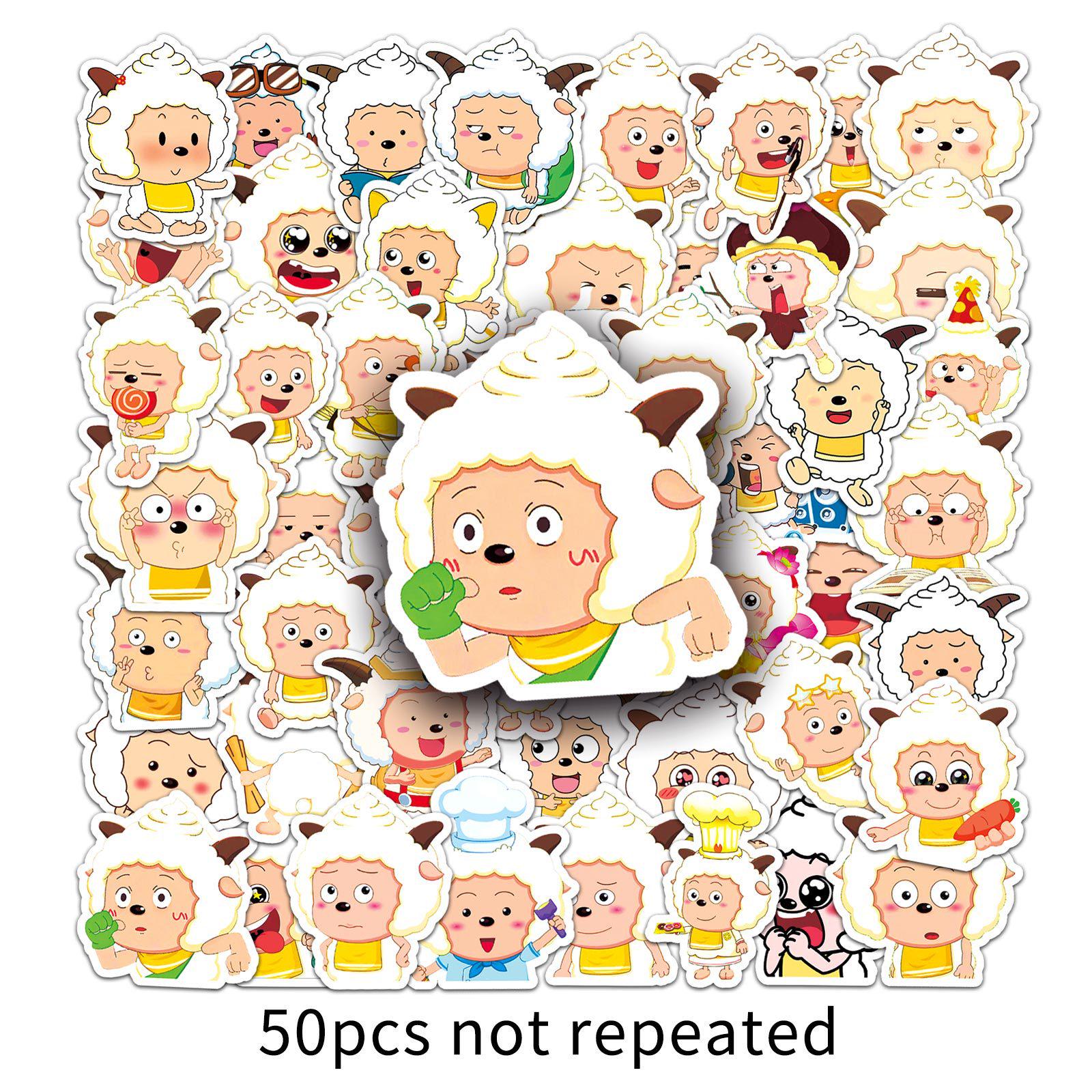 

Pleasant Goat Stickers: 50 Sheets of Cute, Creative Animation Sheep Designs for Personalization and Decoration