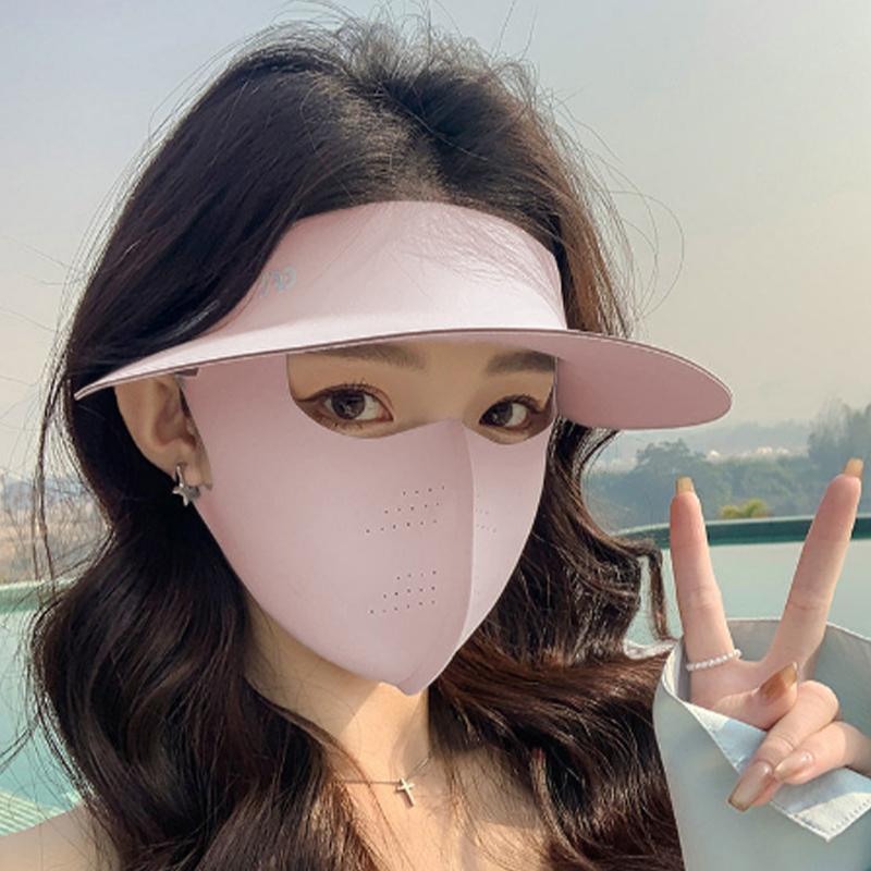 Summer Three-In-One Sunscreen Mask Detachable Full-Face Cycling Cap For Women