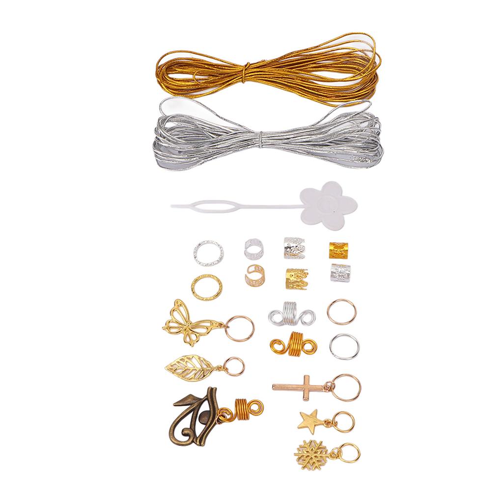 300pcs Dreadlocks Jewelry DIY Braids Accessories Hair Beader Gold Silver Thread Hair Pendants