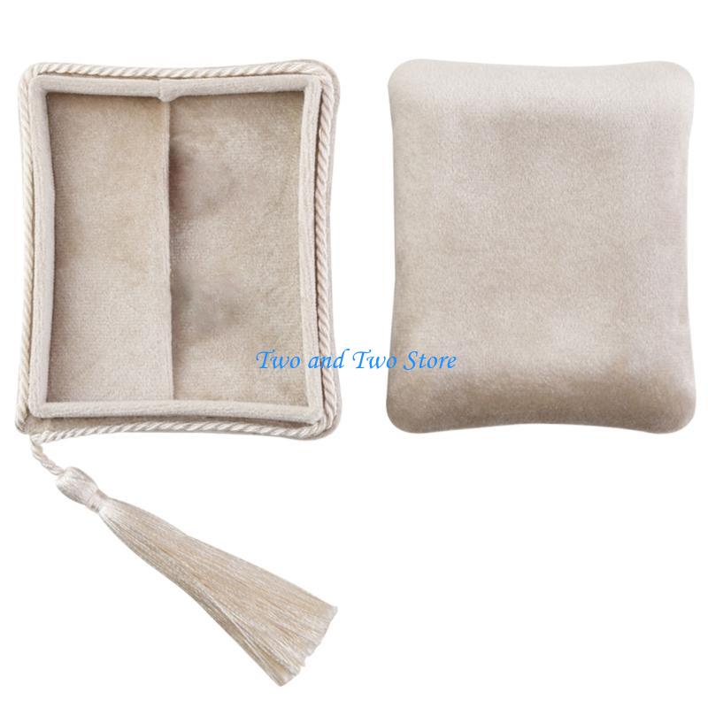 HX6F Soft Velvety Travel Jewelry Organizers Multifunctioanl Velvety Jewelry Organizers Jewelry Case for Home and Travel Use Pocket for style