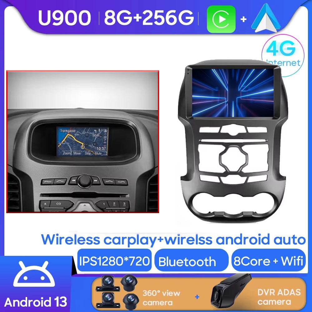 Android Multimedia For Ford Ranger 3 2011 - 2015 Car Stereo CPU Radio QLED Player Navigation Carplay Auto HDR 5G Cam BT Dash