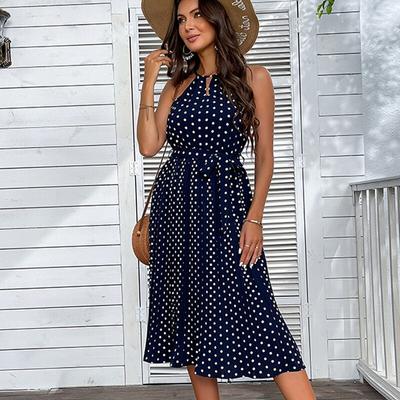 Elegant Halter Sleeveless Party Dress Women Sexy High Waist Floral Printed Lace-up Ladies Dress Casual Slim Robe Longue 26314