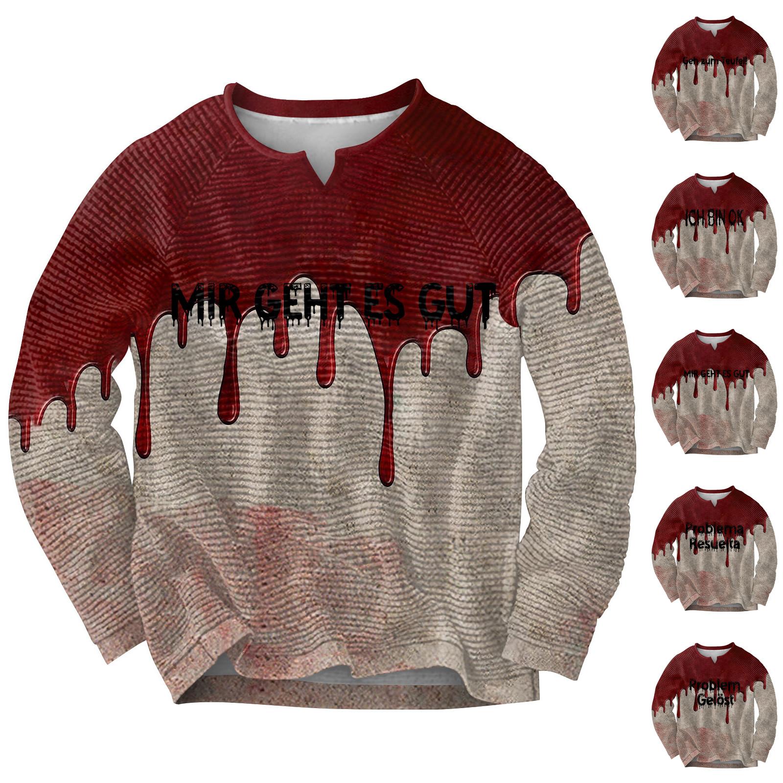 

Мужской повседневный и модный длинный рукав с небольшим V-образным вырезом топ-пуловер