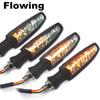Pair Universal Motorcycle LED Flowing Turn Signal Indicator Light DRL Amber+White