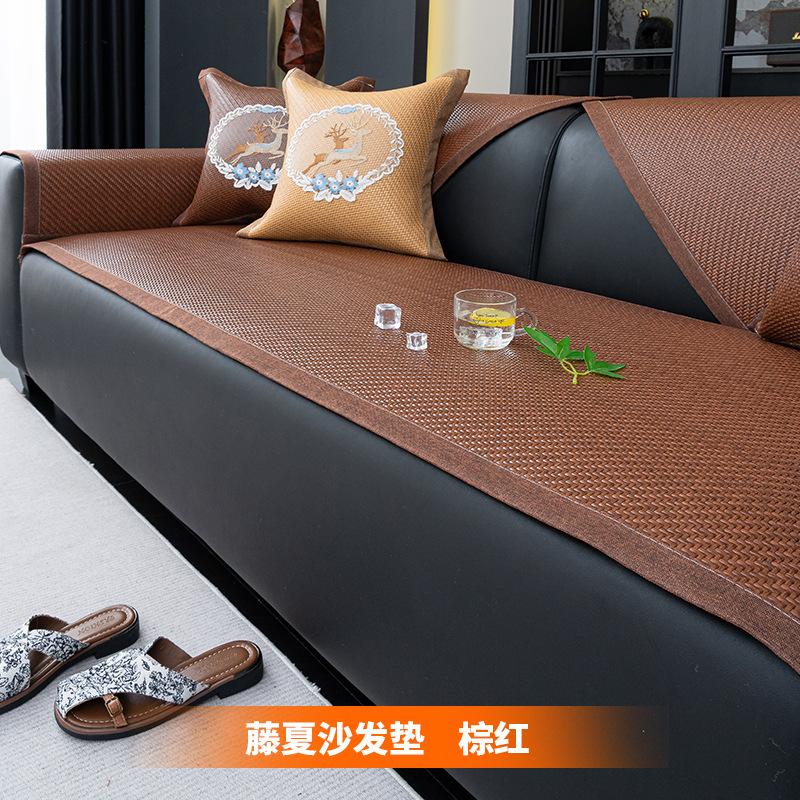 Summer Ice Silk Cool Cushion Non-Slip Sofa Cover Light Luxury Cover Cloth Seat Cushion  Summer New Pe Rattan Mat Sofa Cushion