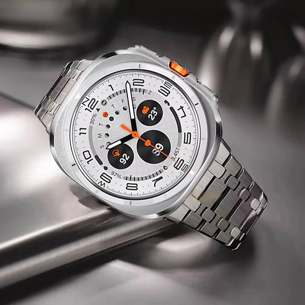 Stainless Steel Strap for Samsung Galaxy Watch8 Classic 46mm/Watch8 44mm/40mm Watch Band with Butterfly Clasp