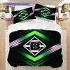 Borussia Muster Bettwäsche Steppdecke Set Bettbezug Kissenbezug Heimdekoration Geburtstagsgeschenk (1 Bettbezug + 2 Kissenbezüge, ohne Füllung)