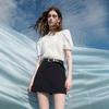 Sancai High-Waist A-Line Short Skirt