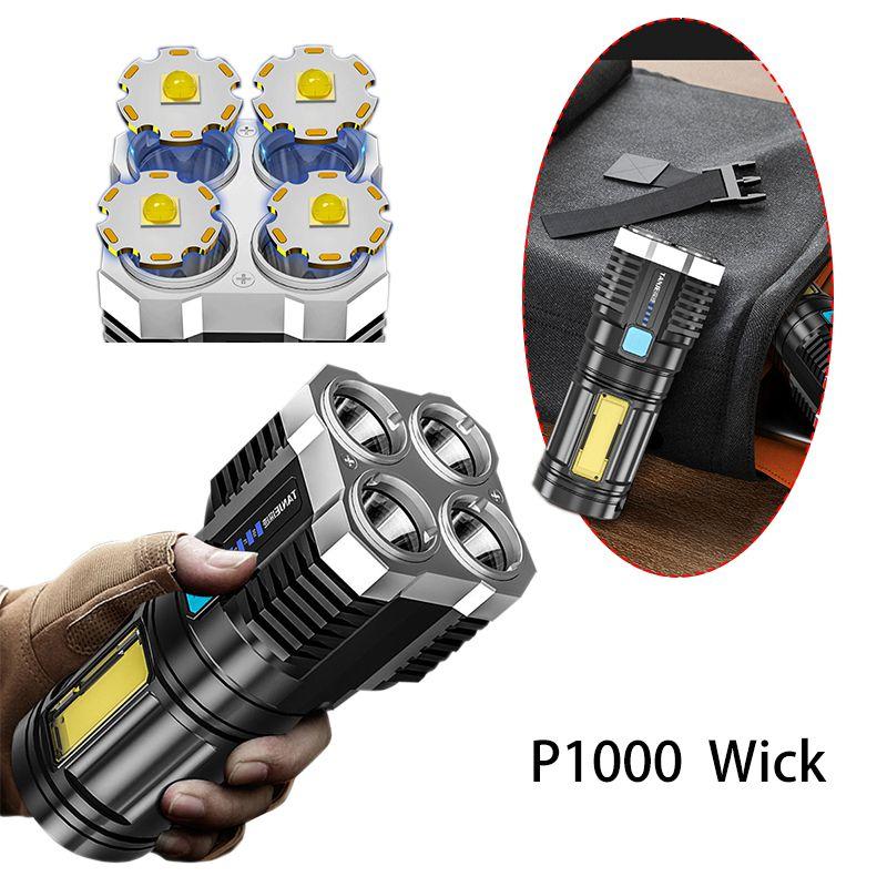 Torch Bright Super Led Flashlight Usb Rechargeable Hiking Camping Tactical Lamp