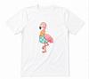 Cute Flamingo Summer Vacation Tropical Beach Vibes Tee Unisex White T-shirt