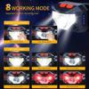 8 Modes LED Headlamp with Motion Sensor COB Flashlight Powerful Headlight for Camping Fishing Handheld Torch Head Light