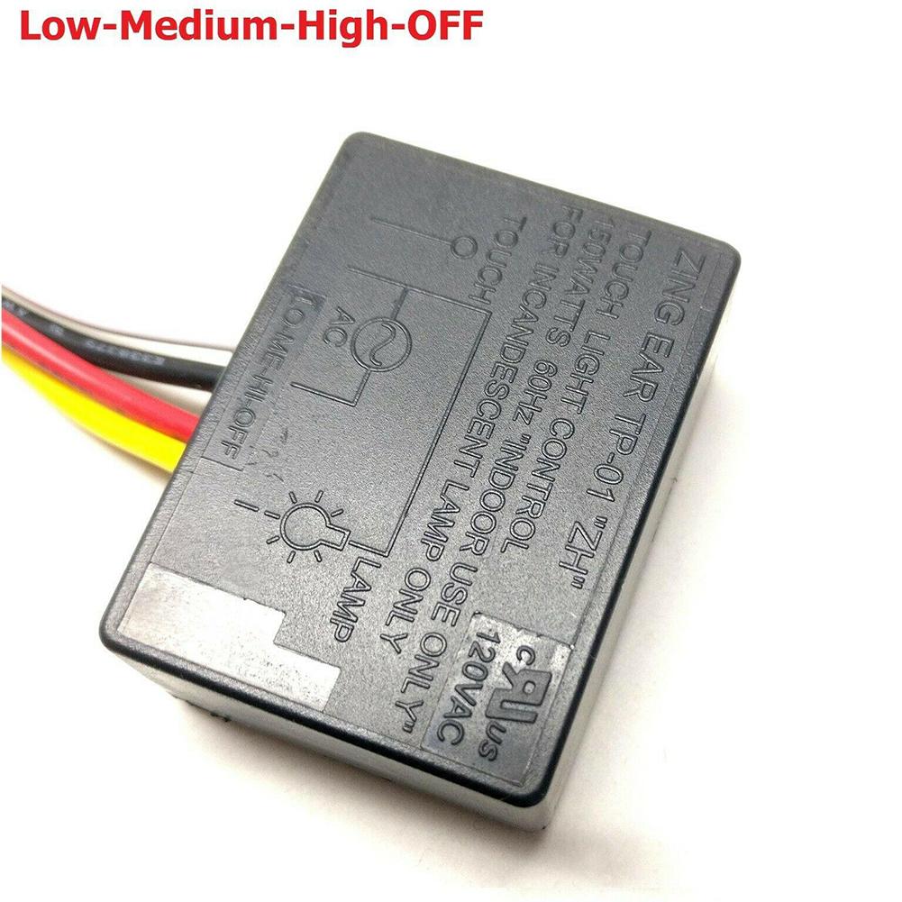 Zing Ear Module Sensor 3 Way Touch Lamp Circuit Connection TP-01 ZH Dimmer Switch Easy To Use Low-Medium-High-OFF