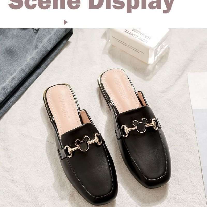 Thick Heel Bag Head Half Slippers Women's 2025 Summer Fashion Cool Slippers Women's New Women's Half Slippers Women's Going Out