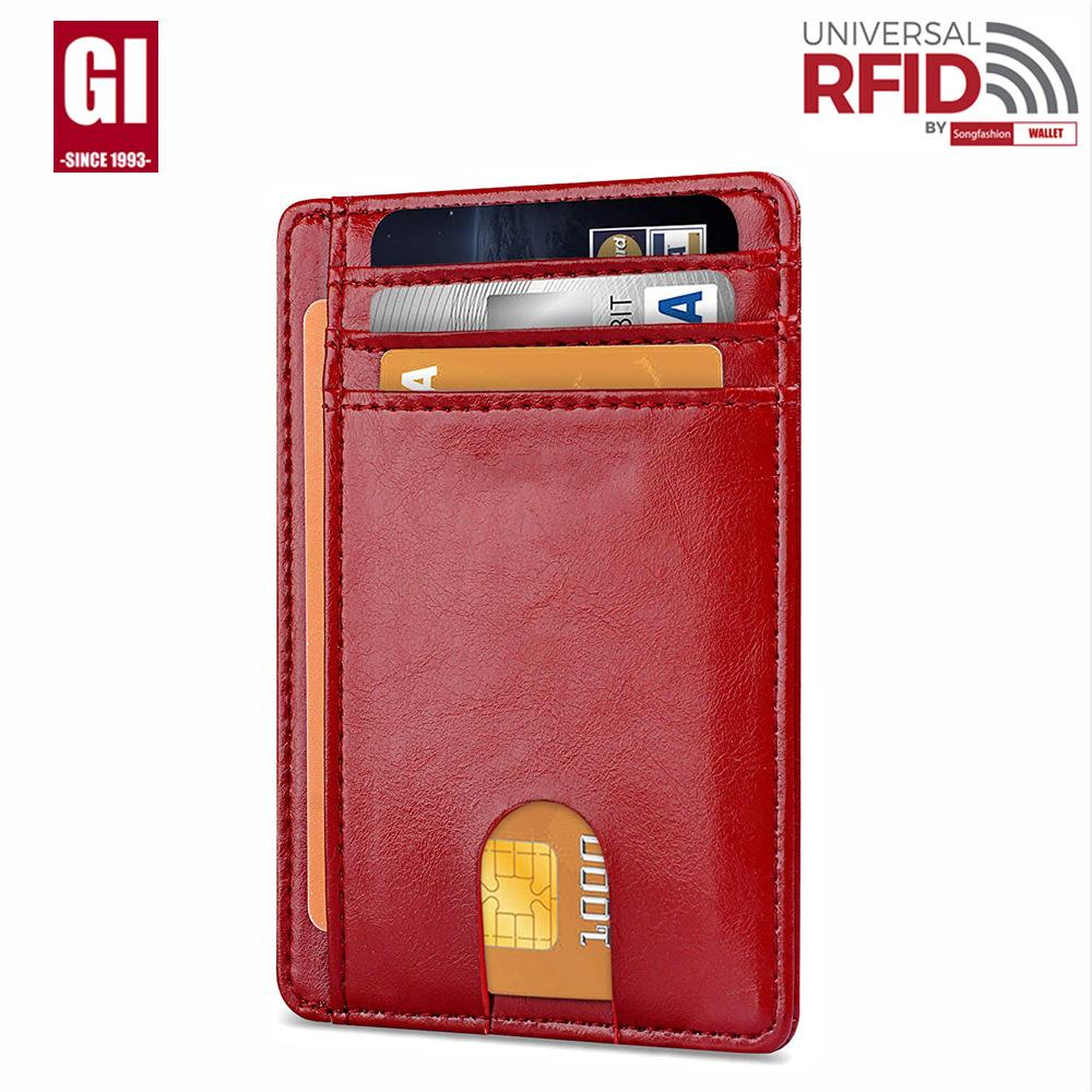 Card Bag Men's RFID Anti-theft Brush European and American Card Bag Men's  Card Holder