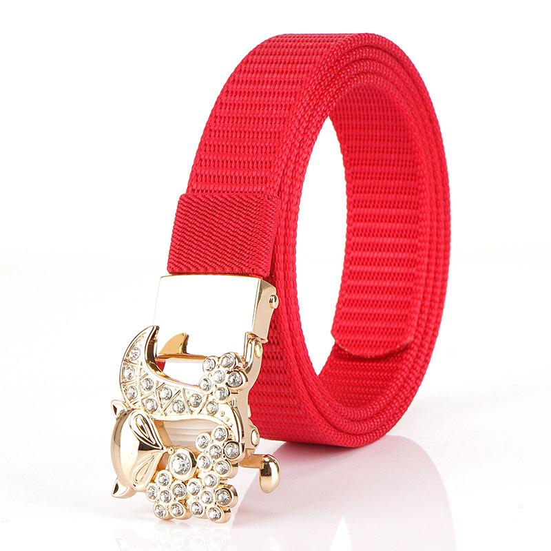 New Women'S Commuting Belt With Automatic Buckle Nylon Waistband, Outdoor Leisure Versatile Double-Layer Thick Belt