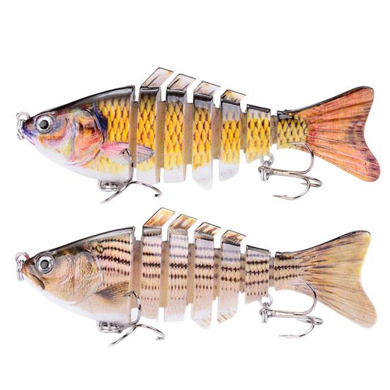 1/2/3/5Pcs 10CM/15.5G Multi-Jointed Fishing Lure with Hooks Realistic 7-Section Swimbait Plastic Artificial Bait Freshwater Saltwater Accessories
