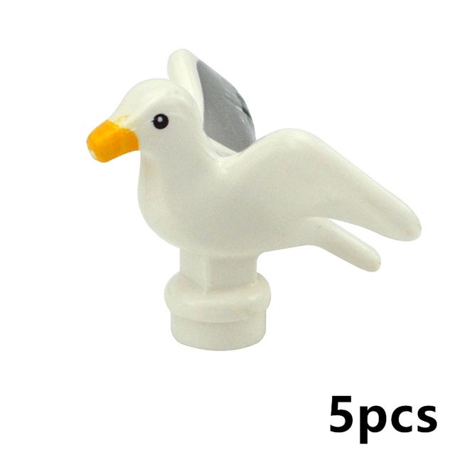 MOC City Animal Building Block Figures Goat Sheep Eagle Owl Panda Parrot Seagull Penguin Zoo Fram Accessories Bricks Toy Gift