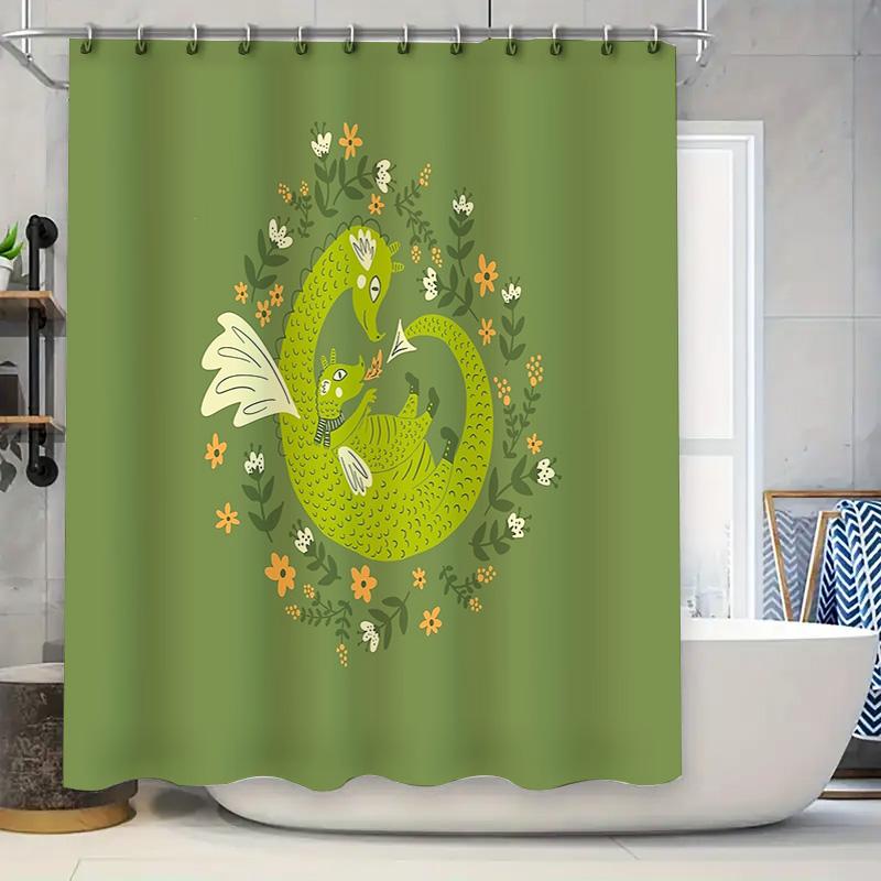 

Floral Bathroom Shower Curtain Botanical Flower Pattern Waterproof Fabric Decor Vintage Farmhouse Nature Home Textile Set 90x180cm