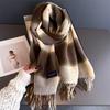 2025 New Plaid Stripe Women's Winter Scarf Imitation Cashmere Warm Shawls Wraps Thicked Pashmina Female Blanket Scarves