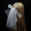 Bridal Veil Bride Elaborate Hair Clip Headscarf Veil Bachelorette Party White