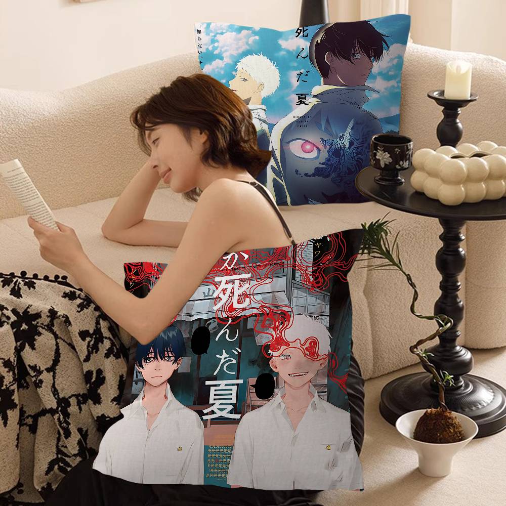 The S-Summer H-Hikaru Died Pillow Covers Cartoon Sofa Decorative Home Double-sided Printing Short Plush Cute Cushion Cover