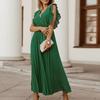 Lady Petticoats Plus Size Women Dress Solid Color Lace-up Summer Sexy Large Hem Long Dress for Banquet
