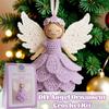DIY Crochet Christmas Angels Xmas Tree Decorations, Unique Christmas Angels Gift Crochet Craft Kit with Yarn for Beginners