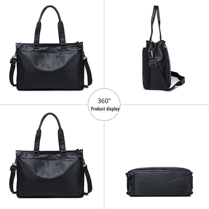 Große Business-Aktentasche und Tragetasche aus echtem Leder für Herren