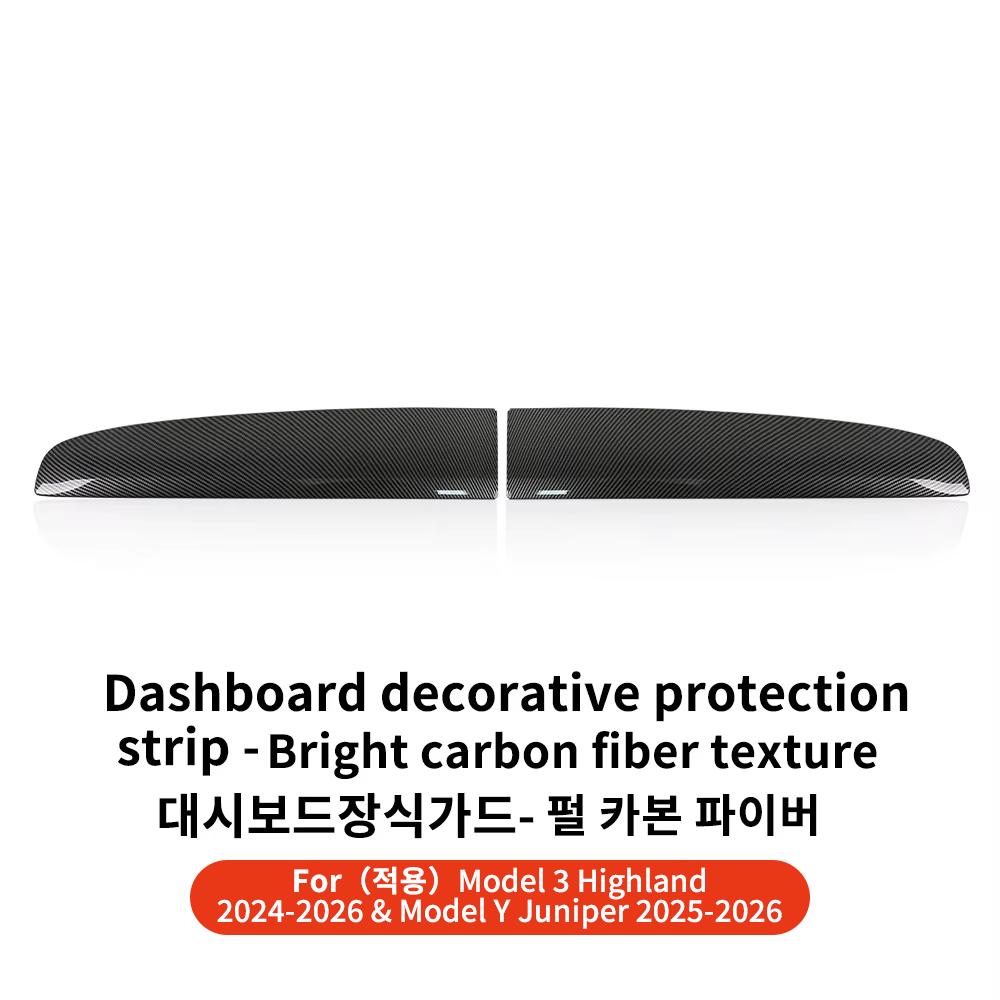 YZ For Tesla Model 3 Y Juniper Highland 2025 ABS Dashboard Panel Trim Strips Instrument Stickers Car Protector Pad Accessories