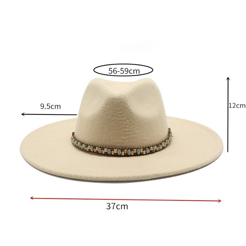 Unisex Large Brim Felt Fedora Hat For Spring Summer Autumn Winter