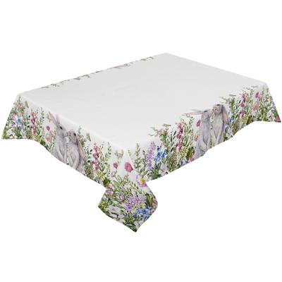 Tovaglia da tavolo con coniglietto, piante ad acquerello di Pasqua, decorazione da pranzo per matrimoni, runner da tavolo, torta per le feste, decorazione floreale