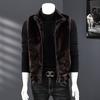 Cotton Vest Autumn and Winter Plush Vest Green Fur Grass Couple Stand-up Collar Vest Men's Plush Cardigan Vest