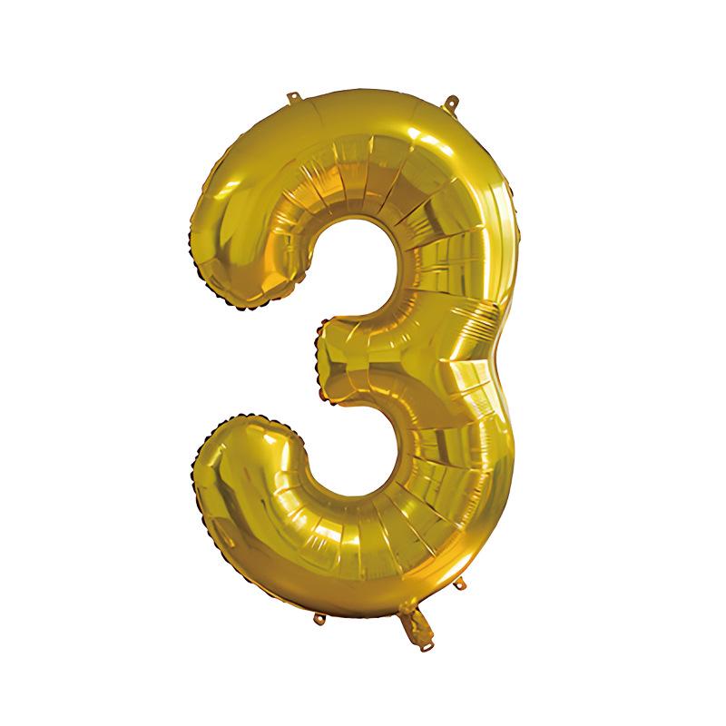 32-Inch Body Shaping Numeric Balloons - Gold & Silver, Floating Birthday & Celebration Decor