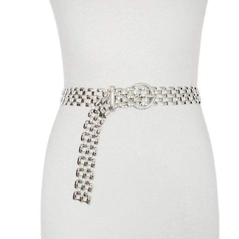 European and American Jewelry Fashion New Women's Metal Belt Women's Casual Versatile Hollow Decorative Waist Chain