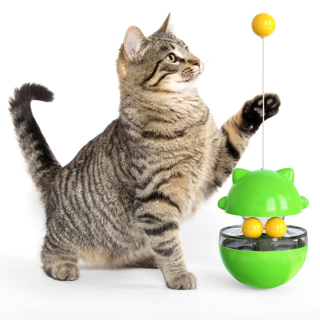Cat Tumbler Chasing Toy for Kitten Interactive Chasing Toy with Interesting Bell Pet Teaser Scratching Stick Supplies
