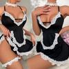 Sexy Lingerie Free Maid Uniform Black Suspender Maid Cosplay Uniform Seduction