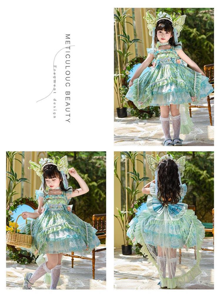 Little Girl Flower Fairy Princess Dress - Summer Birthday Party Outfit