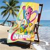 Custom Name Personalized Care Bears Print Beach Towel, for Trip Camping Beach Party Home Decor, Birthday Gift for Family & Friends