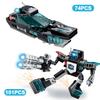 8 In 1 Police Station Command Truck Model Building Blocks City Helicopter Bricks Kit Educational Toys for Children