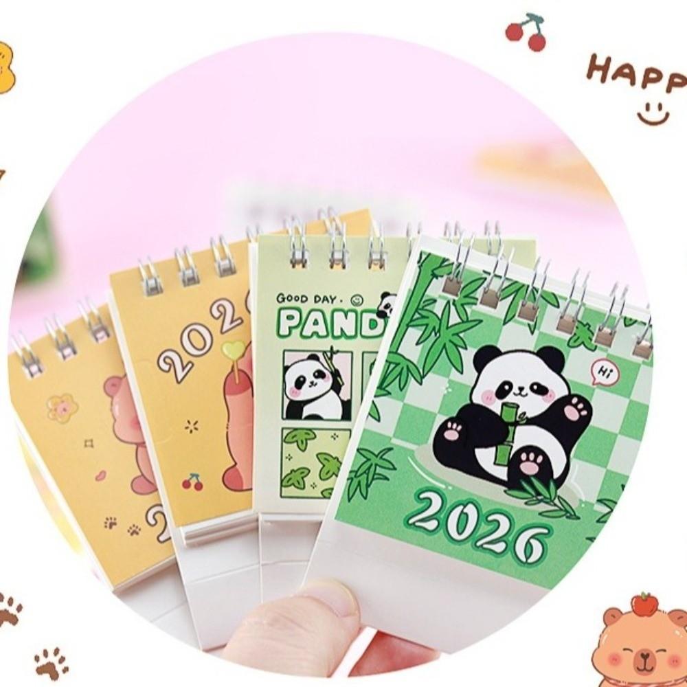 Cartoon 2026 Desk Calendar Small Schedule Planner New Coil Calendar  for Office School Supplies