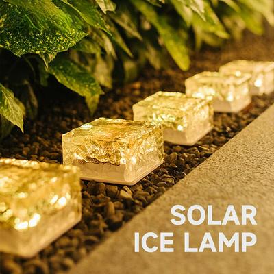 1Pcs Solar Led Ice Cube Ziegel Licht Outdoor 4 LED Wasserdichte Treppen Schritt Lampe Hof Terrasse Rasen Garten Dekoration licht
