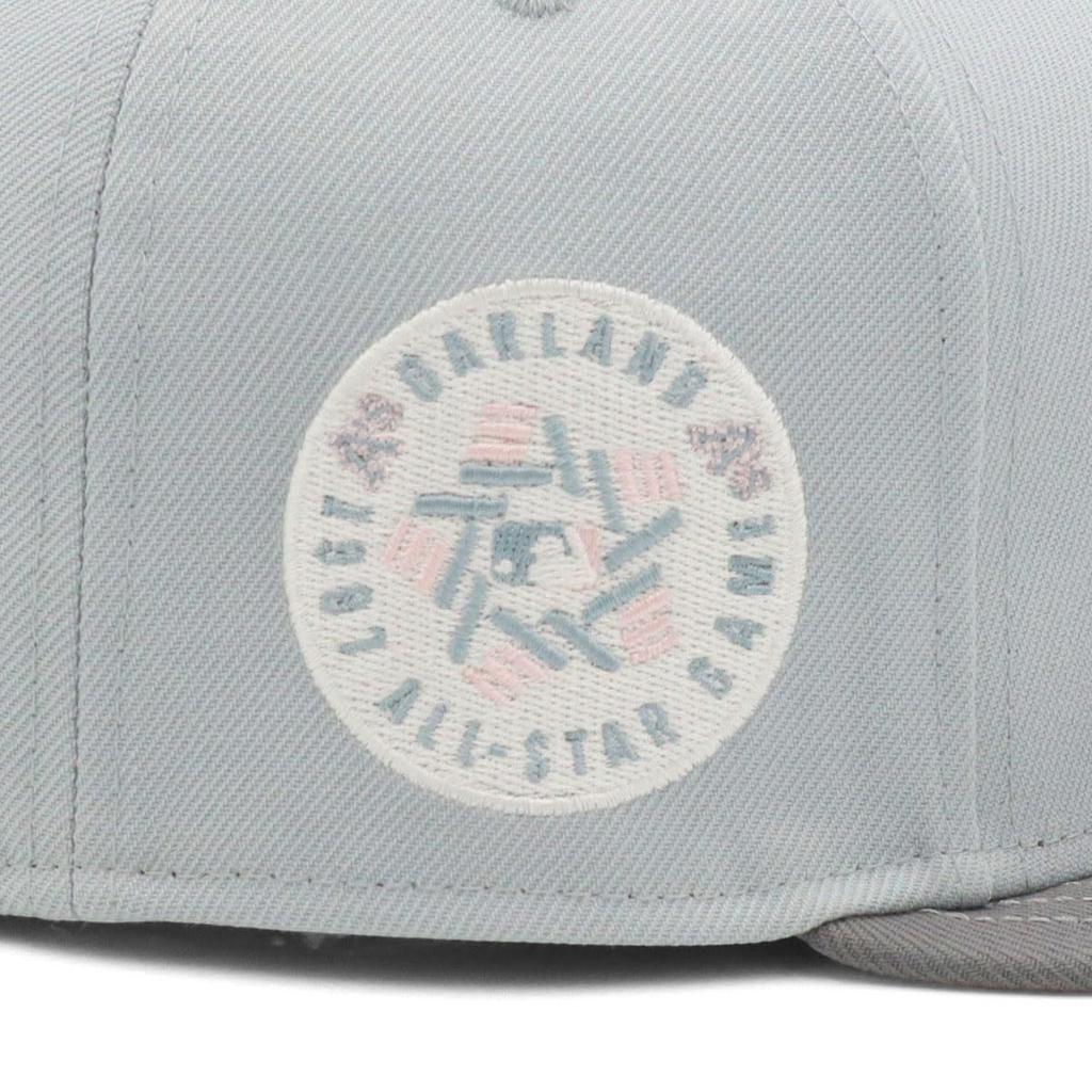 New Era 59FIFTY MLB Cap with Side ATH Size 7 5950 OAKATH SAKURANAGASHI GRY Patch, Grey, 3/4,