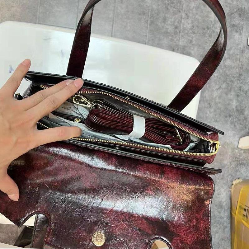 Bag Women'S Bag Crocodile Pattern Square Bag One Shoulder Crossbody Large Capacity Handbag