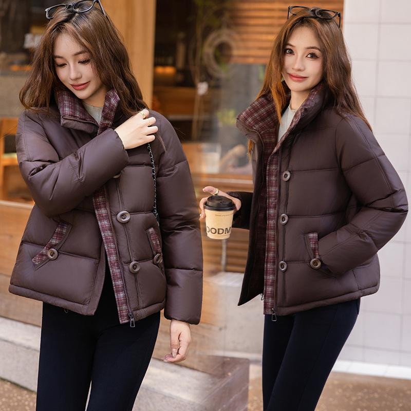 Small stand-up collar cotton-padded jacket women's winter new warm fashion foreign style short small cotton-padded jacket