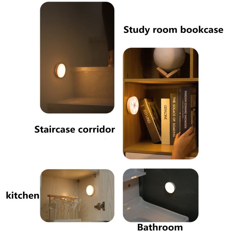 Night LED Lamp With Motion Sensor USB Charging Night Lights Wall Lamps For Cabinet Wardrobe Stairs Eye Protection Lighting