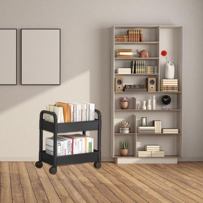 Prostorově úsporný pojízdný úložný vozík Pevný plastový servisní vozík Příslušenství pro knihy, náčiní a další Organizace