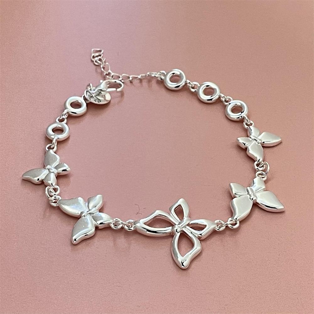 Hot sales 925 Sterling Silver temperament butterfly Bracelets for women fashion Wedding streetwear Jewelry Anniversary Gifts