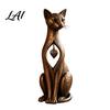 Bookshelf Decor Items Vintage Distressed Cat Figurine Rustic Animal Statue for Desk Shelf Home Country Style Decor Handcrafted Retro Ornament,